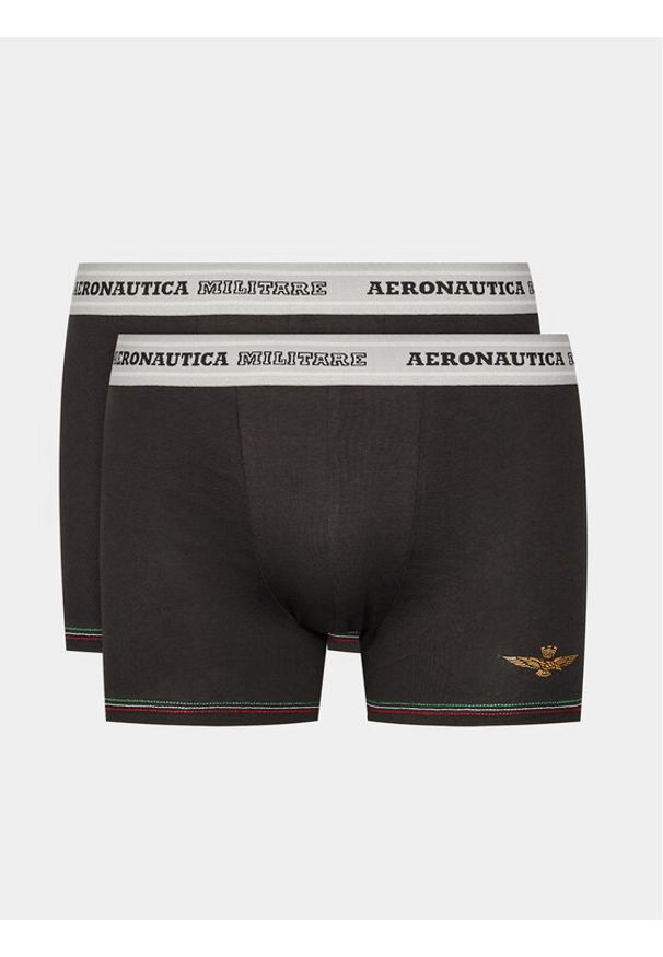 Aeronautica Militare Komplet 2 par bokserek AM1UBX004 Czarny. Kolor: czarny. Materiał: bawełna