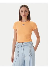 Hugo - HUGO T-Shirt Baby 50510749 Pomarańczowy Slim Fit. Kolor: pomarańczowy. Materiał: bawełna #1