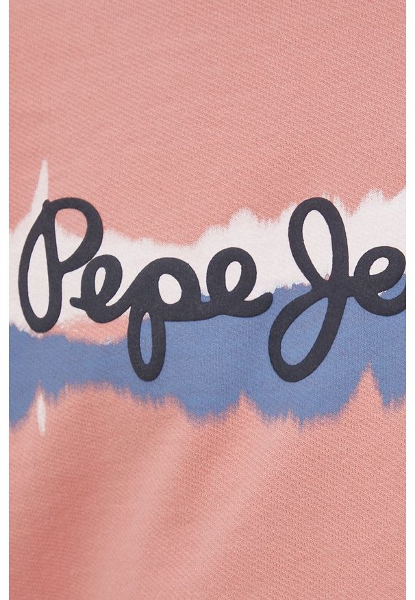 Pepe Jeans bluza bawełniana DONTE męska kolor pomarańczowy z nadrukiem. Kolor: pomarańczowy. Materiał: bawełna. Wzór: nadruk
