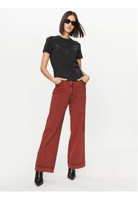 Versace Jeans Couture T-Shirt 75HAHT16 Czarny Regular Fit. Kolor: czarny. Materiał: bawełna