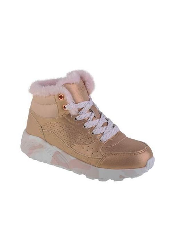 skechers - Buty do chodzenia dla dzieci Skechers Uno Lite-Camo Dazzle. Okazja: na co dzień. Wysokość cholewki: za kostkę. Zapięcie: zamek. Kolor: żółty. Materiał: materiał, syntetyk. Szerokość cholewki: normalna. Sport: turystyka piesza