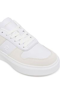 TOMMY HILFIGER - Tommy Hilfiger Sneakersy Fashion Court Mix FW0FW08632 Biały. Kolor: biały. Materiał: skóra #2