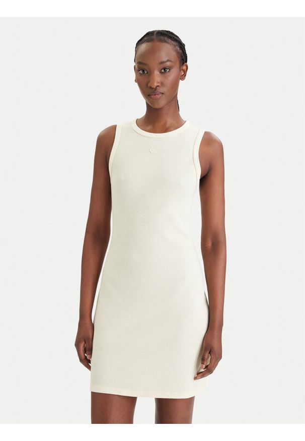 Calvin Klein Jeans Sukienka codzienna LV047F235G Żółty Slim Fit. Okazja: na co dzień. Kolor: żółty. Materiał: bawełna. Typ sukienki: proste. Styl: casual