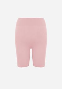 Born2be - Różowe Szorty Kolarki z Wysokim Stanem o Modelującym Fasonie Kimolodia. Okazja: na co dzień. Stan: podwyższony. Kolor: różowy. Styl: casual #8