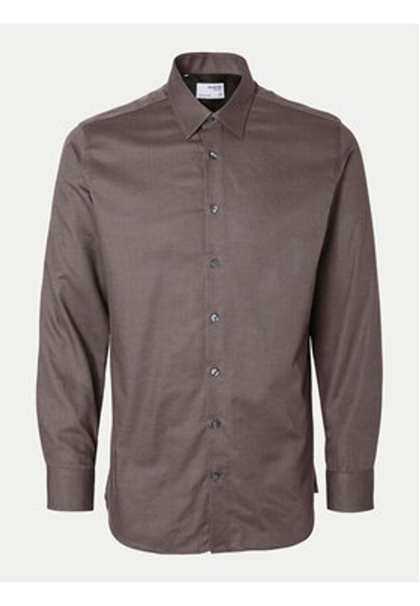 Selected Homme Koszula 16090212 Szary Slim Fit. Kolor: szary. Materiał: bawełna