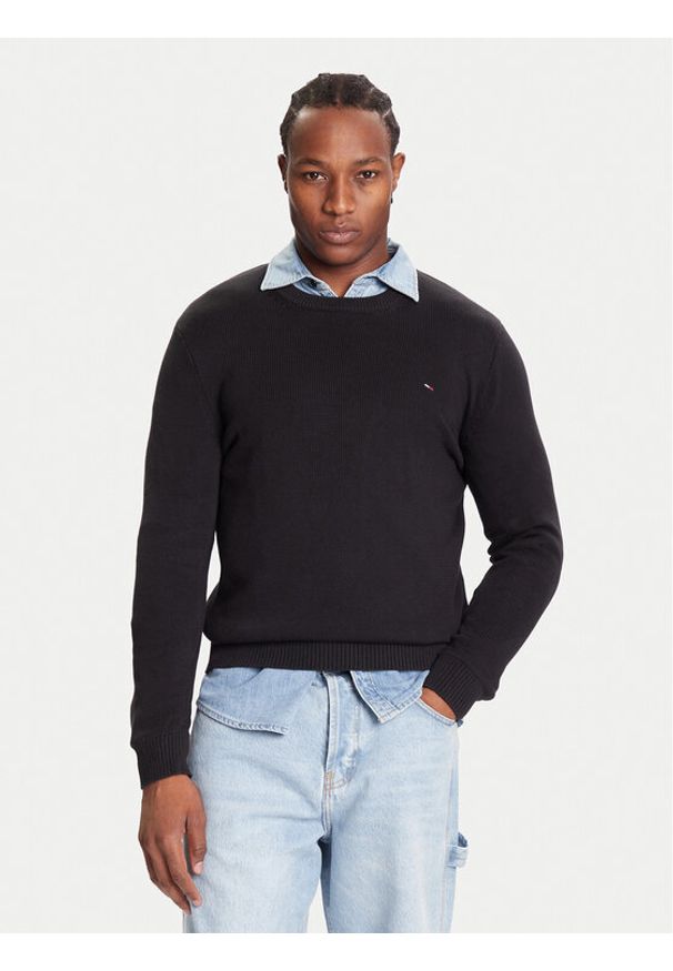 Tommy Jeans Sweter DM0DM21787 Czarny Regular Fit. Kolor: czarny. Materiał: bawełna