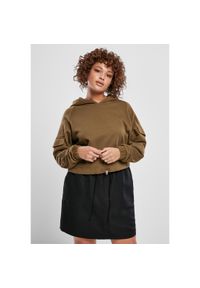 Damska bluza z kapturem Urban Classics Szorty worker (duże rozmiary). Typ kołnierza: kaptur. Kolor: zielony #1