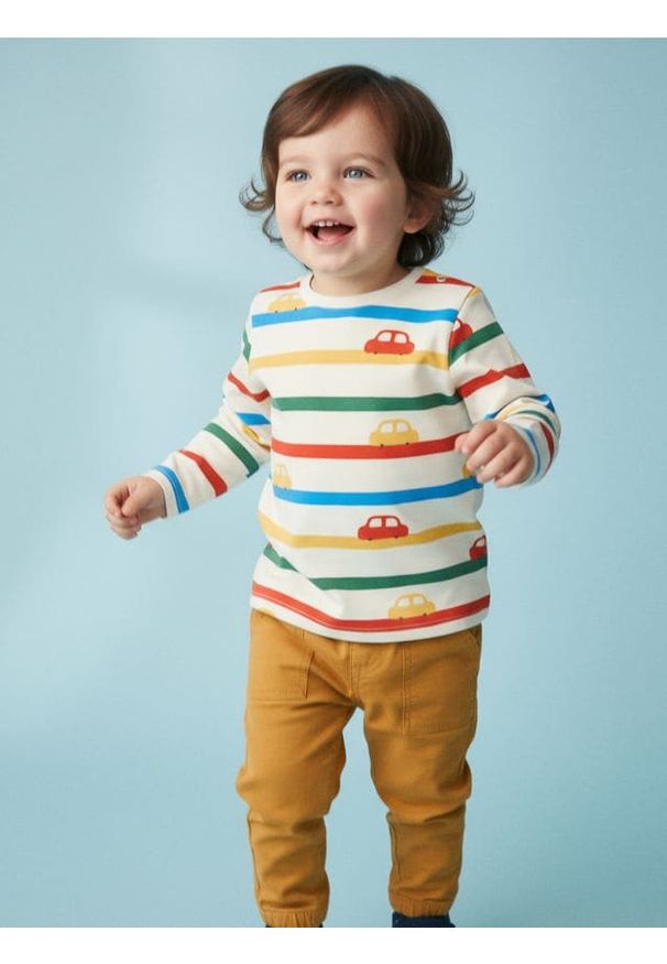 Sinsay - Bawełniana koszulka w paski - kremowy. Kolor: kremowy. Materiał: bawełna. Wzór: paski