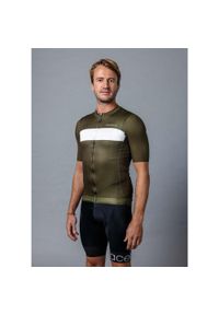ACELERA - Męska profesjonalna koszulka kolarska z krótkim rękawem. Kolor: zielony. Długość rękawa: krótki rękaw. Długość: krótkie. Sport: kolarstwo #1