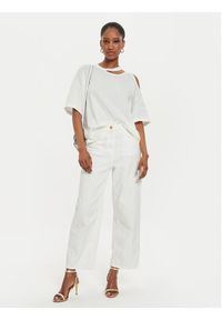 ViCOLO T-Shirt UB0185 Écru Relaxed Fit. Materiał: bawełna