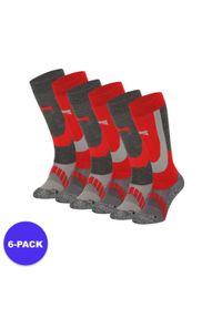 XTREME - Skarpety narciarskie dla dorosłych unisex 6 par. Kolor: czerwony. Materiał: akryl, wełna, poliamid. Sport: narciarstwo #1