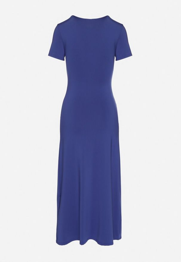 Born2be - Niebieska Sukienka o Dopasowanym Fasonie z Lekkimi Marszczeniami Aporea. Okazja: na co dzień. Kolor: niebieski. Długość rękawa: krótki rękaw. Sezon: wiosna, lato. Typ sukienki: dopasowane, sportowe. Styl: casual, elegancki, sportowy