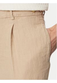 TOMMY HILFIGER - Tommy Hilfiger Spodnie materiałowe Smart Casual MW0MW42708 Beżowy ciemny Regular Fit. Okazja: na co dzień. Kolor: beżowy. Materiał: len. Styl: casual #5