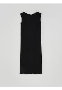 Reserved - Sukienka midi - czarny. Kolor: czarny. Materiał: dzianina, prążkowany. Długość: midi #1