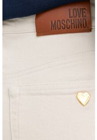 Love Moschino Jeansy damskie high waist. Stan: podwyższony. Kolor: beżowy
