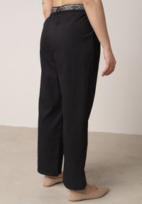 Born2be - Niebieskie Eleganckie Spodnie z Bawełny i Wiskozy z Materiałowym Paskiem-Apaszką Vetina. Okazja: na co dzień, na spotkanie biznesowe, do pracy. Kolor: niebieski. Materiał: wiskoza, bawełna, materiał. Styl: elegancki #2