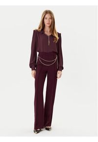 TwinSet - TWINSET Bluzka 252TP2291 Bordowy Loose Fit. Kolor: czerwony. Materiał: wiskoza #4