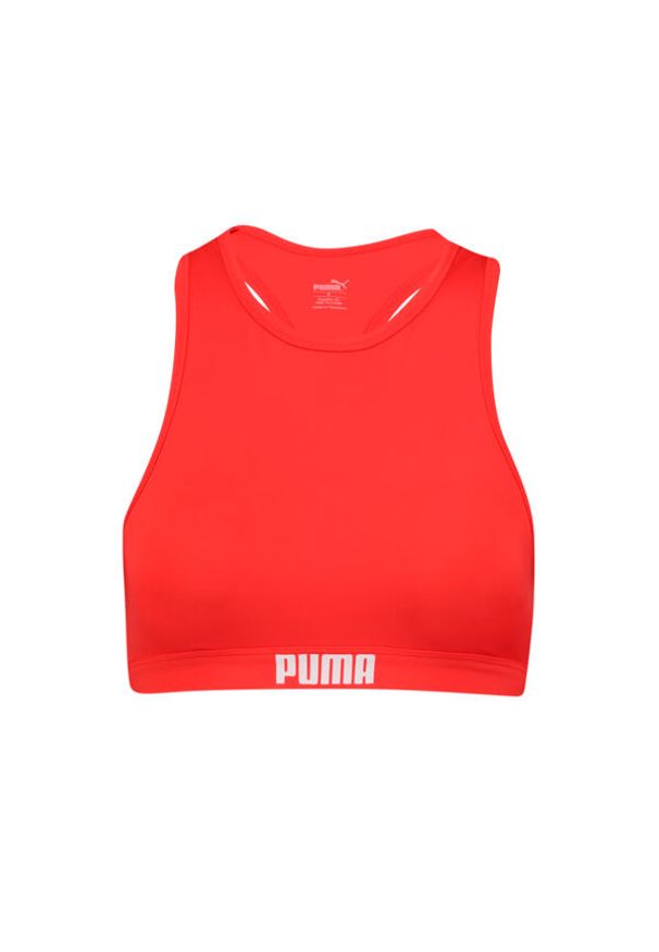 Góra od bikini Puma, racerback, czerwonym. Kolor: czerwony. Materiał: poliester