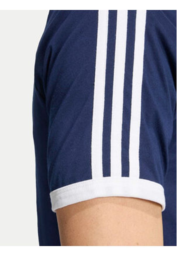Adidas - adidas T-Shirt 3-Stripes Ringer KF0419 Granatowy Slim Fit. Kolor: niebieski. Materiał: bawełna