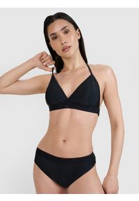 4f - 4F Góra od bikini damska - czarna M. Kolor: czarny. Materiał: guma, włókno, syntetyk, materiał, elastan