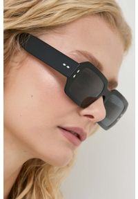 ISABEL MARANT - Isabel Marant okulary przeciwsłoneczne damskie kolor czarny. Kształt: prostokątne. Kolor: czarny #4