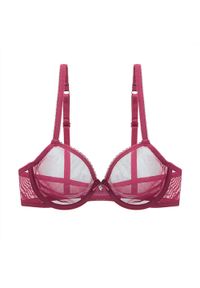 Intica - Biustonosz z siateczki z delikatnymi detalami Gunhilde. Kolor: czerwony. Materiał: materiał