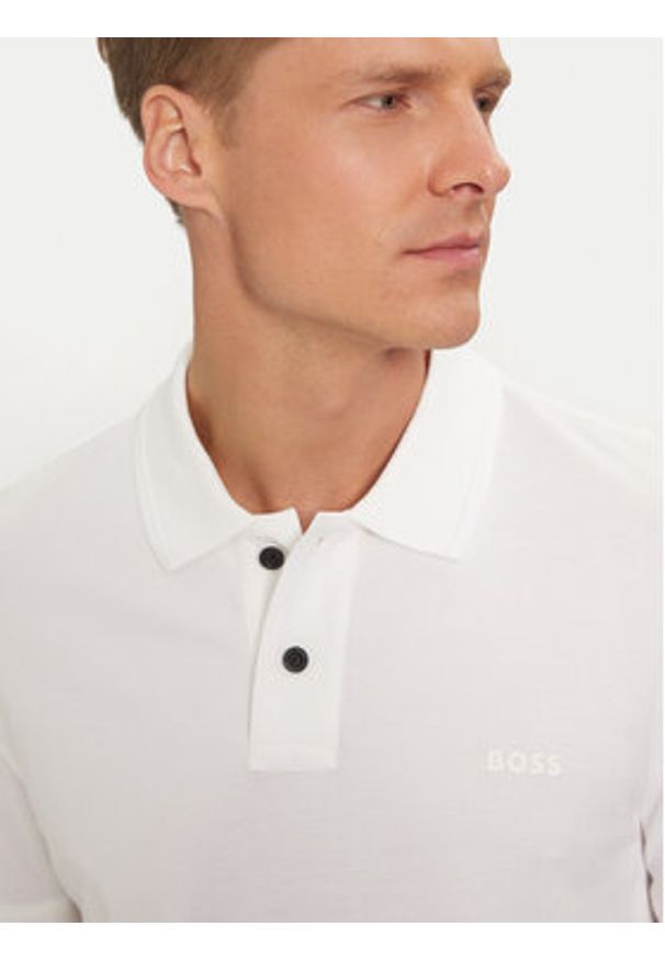 BOSS - Boss Polo Prime 50507813 Biały Regular Fit. Typ kołnierza: polo. Kolor: biały. Materiał: bawełna