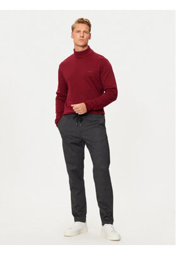 Hechter Paris Golf 75001 142905 Czerwony Regular Fit. Typ kołnierza: golf. Kolor: czerwony. Materiał: bawełna