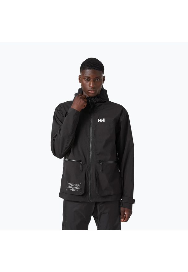 Kurtka przeciwdeszczowa męska Helly Hansen Move Hooded Rain. Kolor: czarny. Sport: turystyka piesza