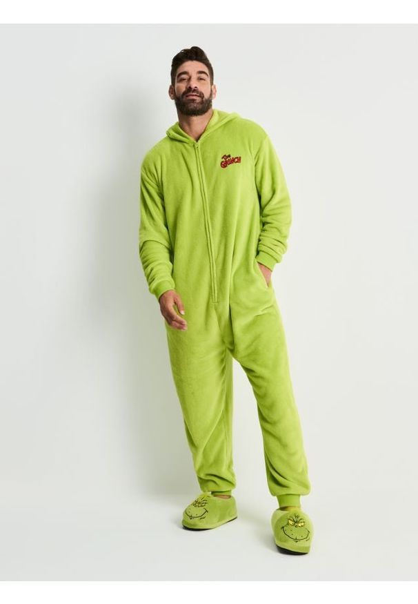 Sinsay - Puszysta piżama jednocześciowa Grinch - zielony. Kolekcja: plus size. Kolor: zielony