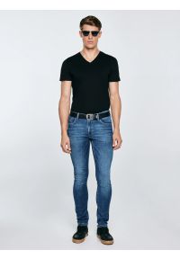 Big-Star - Jeansy męskie skinny z przetarciami niebieskie Jeffray 366. Okazja: na co dzień. Stan: obniżony. Kolor: niebieski. Styl: elegancki, klasyczny, casual #3