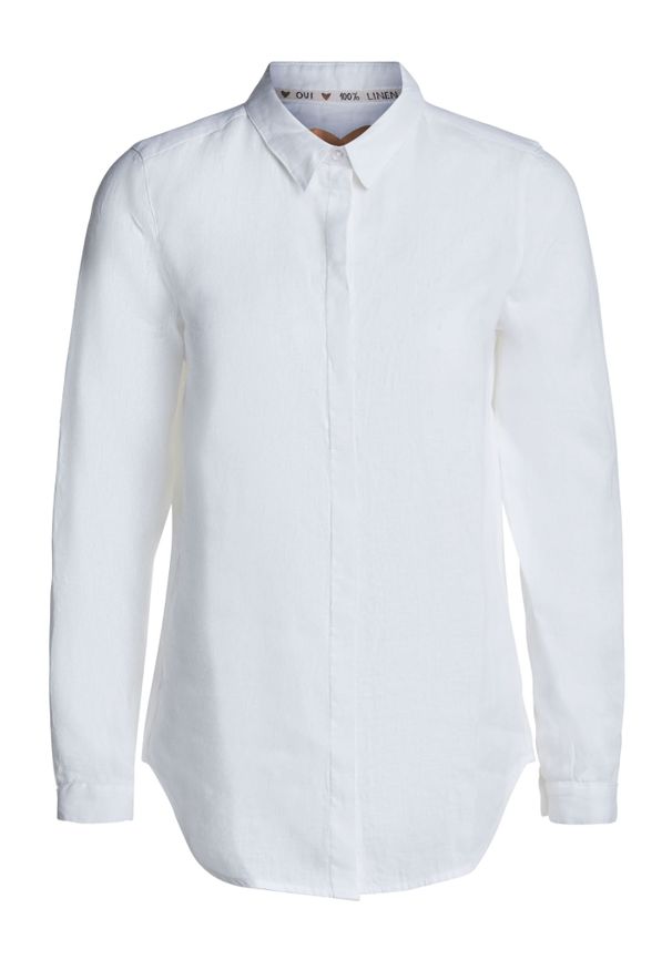 Bawełniana biała koszula Oui (Outlet). Kolor: biały. Materiał: bawełna. Styl: klasyczny