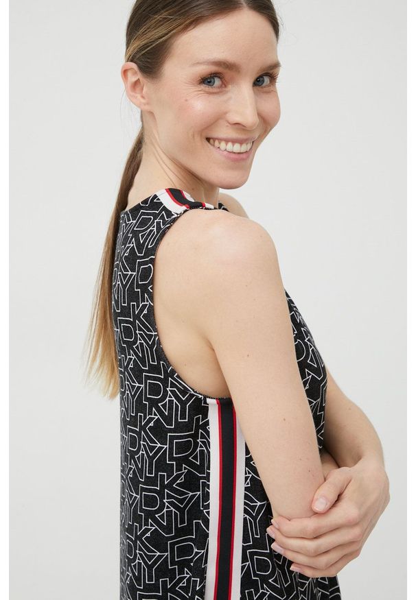 DKNY - Dkny koszula nocna damska kolor czarny. Kolor: czarny. Materiał: dzianina