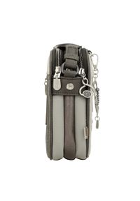 Torebka damska Anekke, z efektownym nadrukiem i metalowym logo zapinana na suwak z regulowanym paskiem oraz ozdobnym brelokiem kompaktowa a zarazem f. Kolor: szary. Wzór: nadruk. Dodatki: z breloczkiem. Styl: casual, klasyczny, elegancki. Rodzaj torebki: na ramię #3