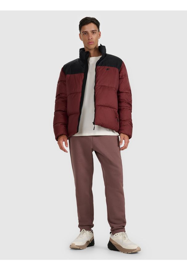 4f - 4F Kurtka puchowa z wypełnieniem syntetycznym męska - czerwona XXL. Typ kołnierza: kołnierzyk stójkowy. Kolor: czerwony. Materiał: puch, syntetyk