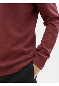 Tom Tailor Sweter 1027661 Bordowy Regular Fit. Kolor: czerwony. Materiał: bawełna #6