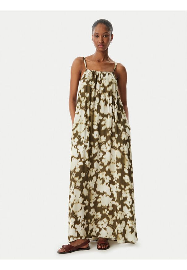 Emporio Armani Sukienka letnia EW003416 AF20249 F7149 Zielony. Kolor: zielony. Materiał: wiskoza. Sezon: lato