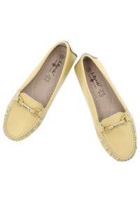 Żółte Mokasyny S.Barski Stylowe Wsuwane Obuwie Damskie. Okazja: na co dzień. Zapięcie: bez zapięcia. Kolor: żółty. Materiał: skóra. Szerokość cholewki: normalna. Sezon: lato. Styl: elegancki #7
