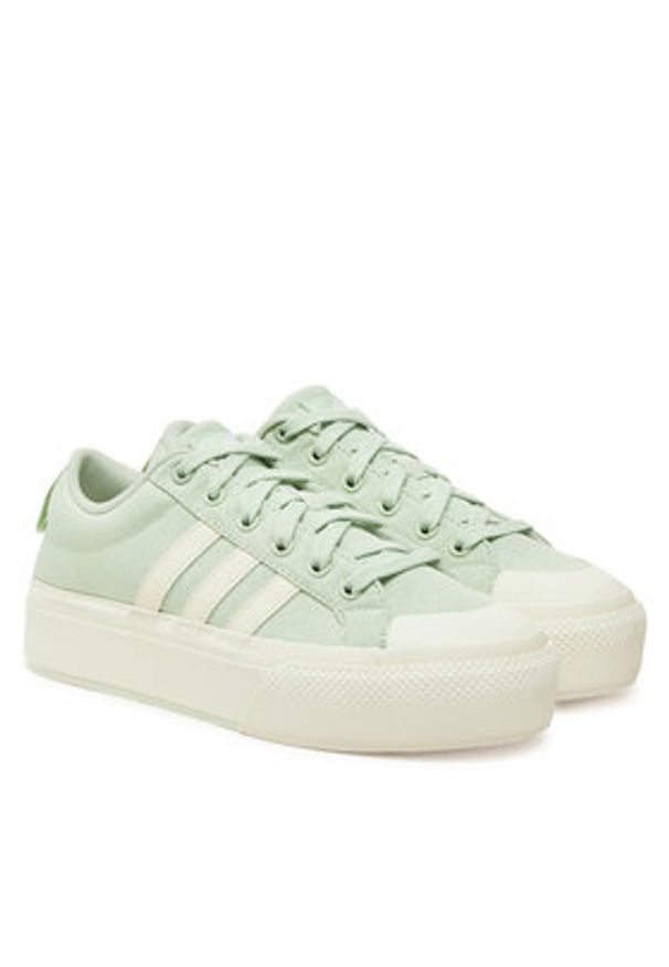 Adidas - adidas Sneakersy Bravada 2.0 Platform JI1800 Zielony. Kolor: zielony. Materiał: materiał. Obcas: na platformie