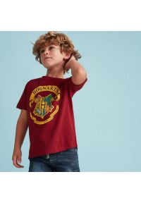 Reserved - T-shirt Harry Potter - Bordowy. Kolor: czerwony