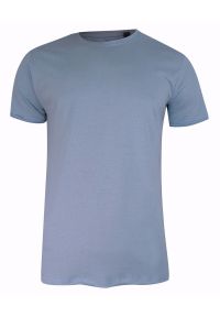 Brave Soul - T-Shirt (Koszulka) Niebieski Bez Nadruku, Okrągły Dekolt, Postrzępione Brzegi -BRAVE SOUL. Okazja: na co dzień. Kolor: niebieski. Materiał: bawełna. Styl: casual
