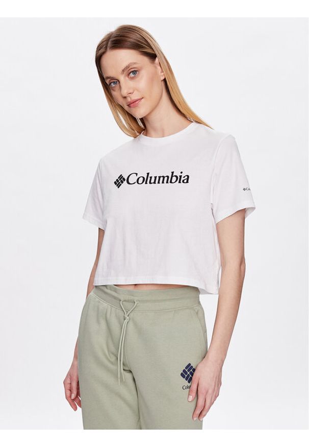 columbia - Columbia T-Shirt North Casades 1930051 Biały Cropped Fit. Kolor: biały. Materiał: bawełna