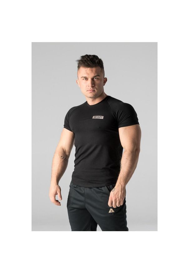 DEADLIFT - T-shirt męski slim fit na siłownię Deadlift METALLIC BOX. Kolor: czarny. Sport: fitness