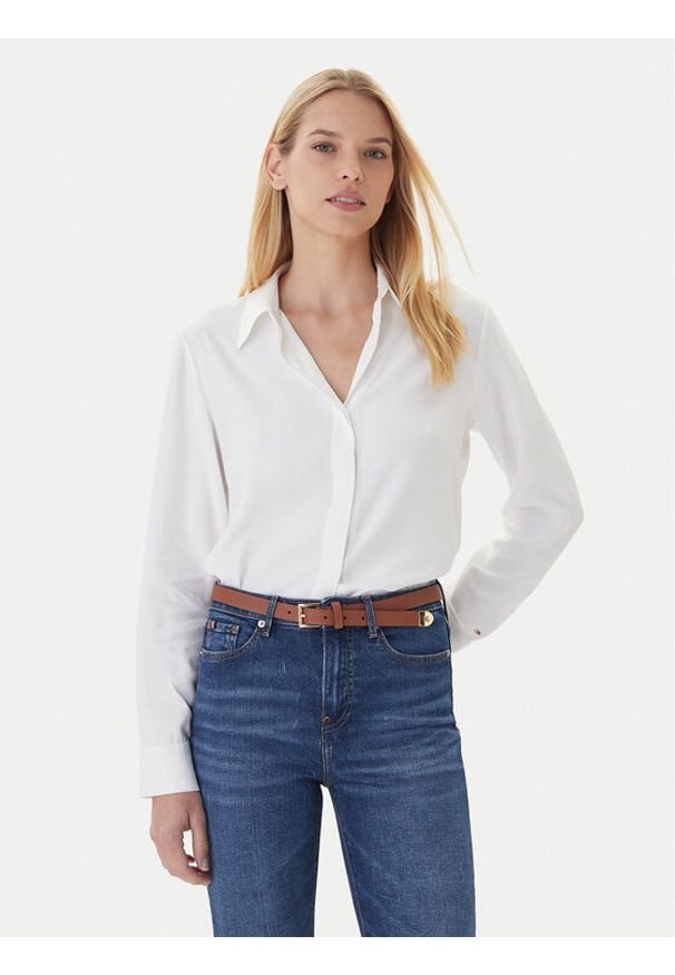 TOMMY HILFIGER - Tommy Hilfiger Koszula WW0WW46597 Écru Regular Fit. Materiał: wiskoza