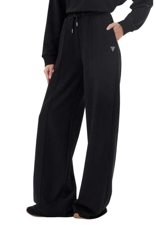 Guess - GUESS Czarne dresowe spodnie damskie Primula, Rozmiar XS. Kolor: czarny. Materiał: dresówka