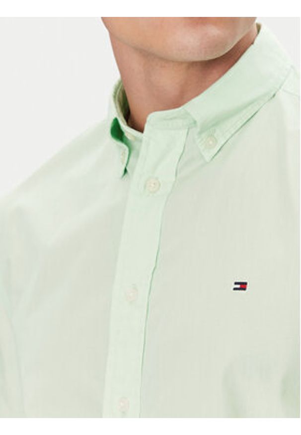 TOMMY HILFIGER - Tommy Hilfiger Koszula MW0MW37584 Zielony Regular Fit. Kolor: zielony. Materiał: bawełna
