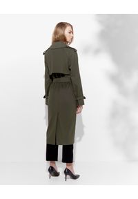 JENESEQUA - Dwurzędowy płaszcz khaki. Kolor: zielony. Materiał: bawełna. Styl: klasyczny #4