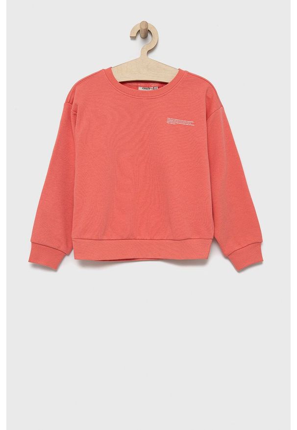 Kids Only bluza dziecięca kolor pomarańczowy gładka. Okazja: na co dzień. Kolor: pomarańczowy. Materiał: dzianina, bawełna. Wzór: gładki. Styl: casual