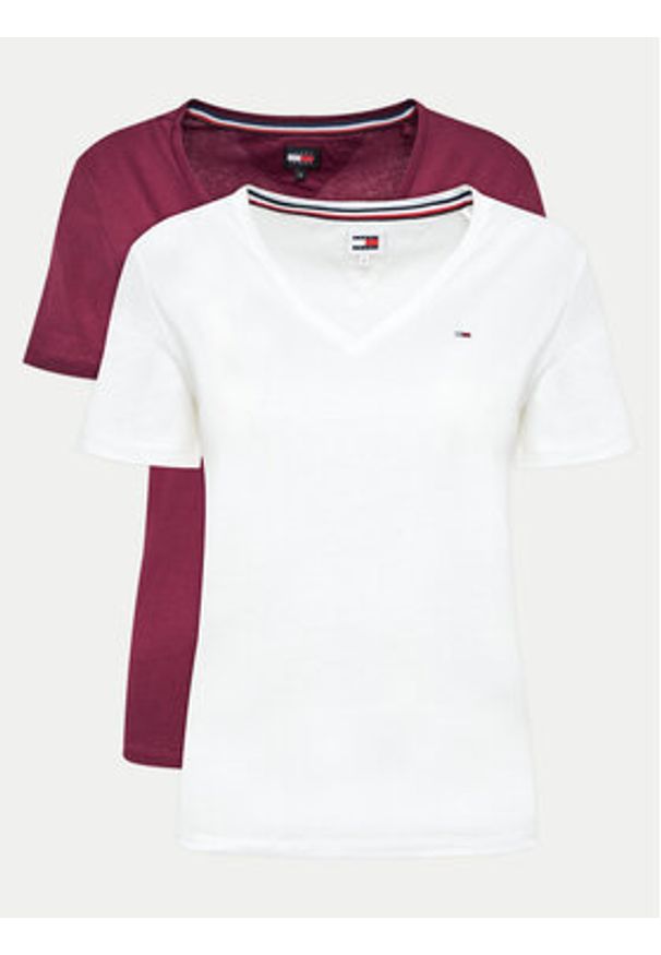 Tommy Jeans Komplet t-shirtów DW0DW11458 Kolorowy Slim Fit. Materiał: bawełna. Wzór: kolorowy