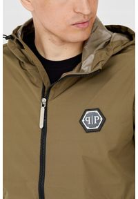 Philipp Plein - PHILIPP PLEIN Męska kurtka wiatrówka zielona, Rozmiar XXL. Typ kołnierza: kaptur. Kolor: zielony #5